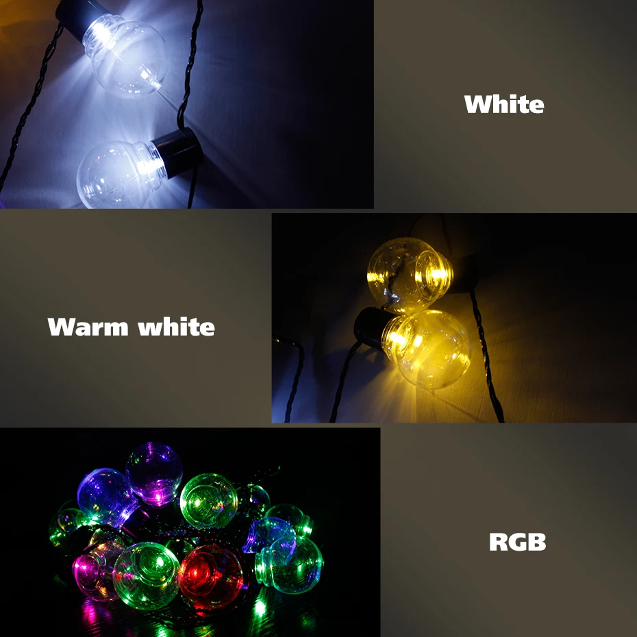 6 м Светодиодная лампа в форме шара теплый белый/RGB наружный водонепроницаемый