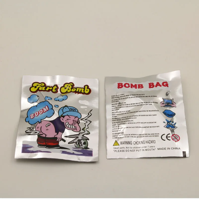 Wholesale 10bag/lot Novelty Fart Bomb Bags Stink Bomb Smelly Exploding