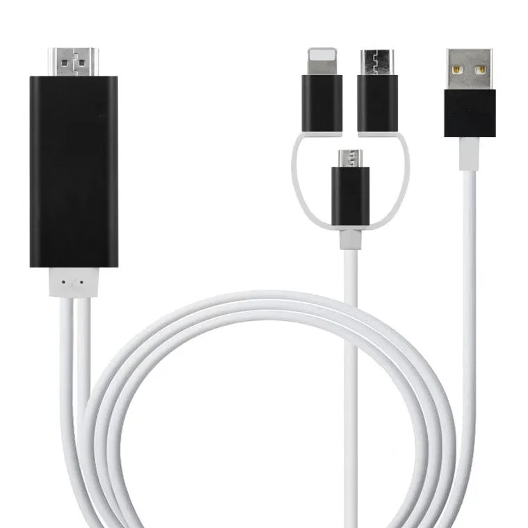 3 в 1 2 м HDMI кабель usb type-c Micro USB к HDMI для iPhone 5 5S 6 6S Plus для Android LG samsung htc xiaomi