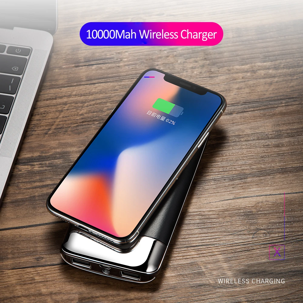 10000mah Power Bank External Battery Bank Built-in Wireless Charger Powerbank Portable QI Wireless Charger for iPhone 8 8plus X 10000mah Power Bank External Battery Bank Built-in Wireless Charger Powerbank Portable QI Wireless Charger for iPhone 8 8plus X
