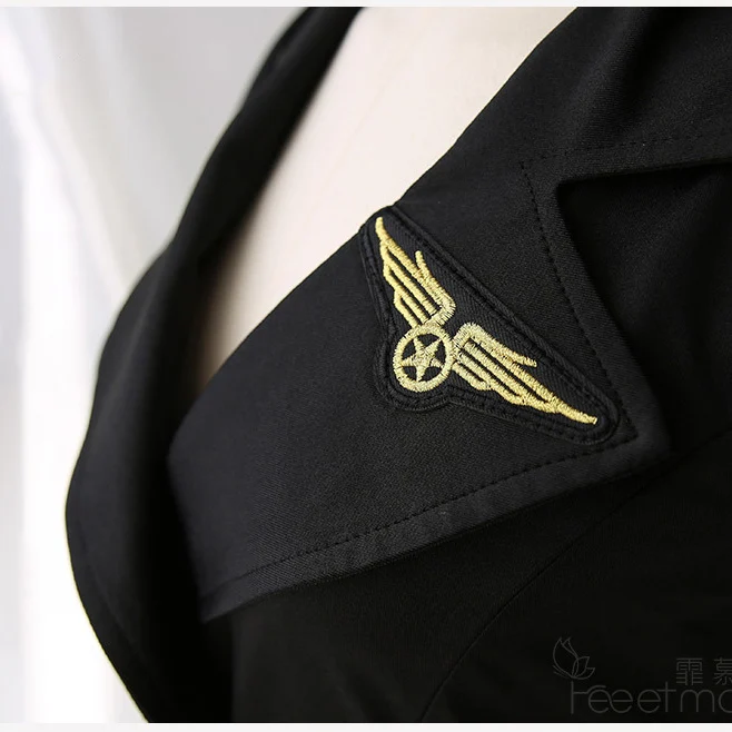 Полет капитан, для косплея форма Для женщин сексуальная взрослая Для женщин костюмы пилотов вечерние ночной клуб Стюардесса платье стюардессы форма