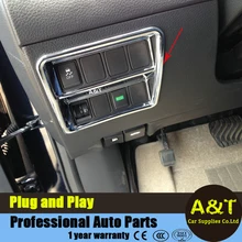 car styling for Nissan X-Trail 2014 2015 2016 ABS chrome Main driving position headlight adjustment button decorative frame Car
