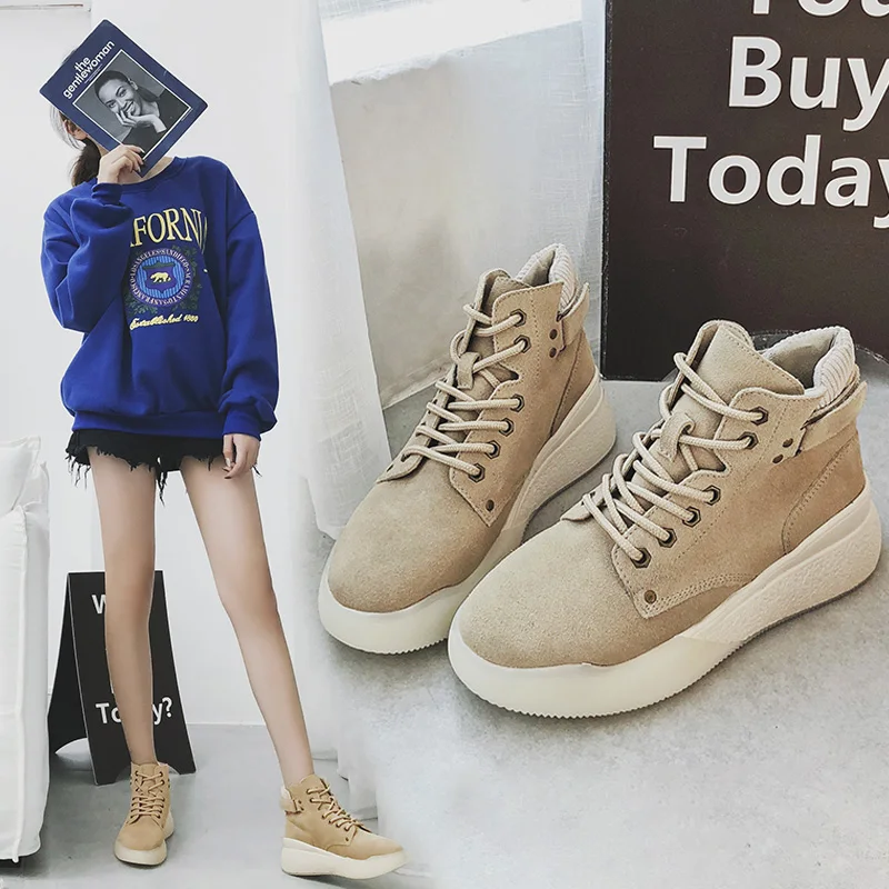 

MYCORON New Arrivals Winter New Warm High-Top Women High Heels Casual Boots Wear-Resistant Anti-Skiing Shoes Zapatos De Mujer