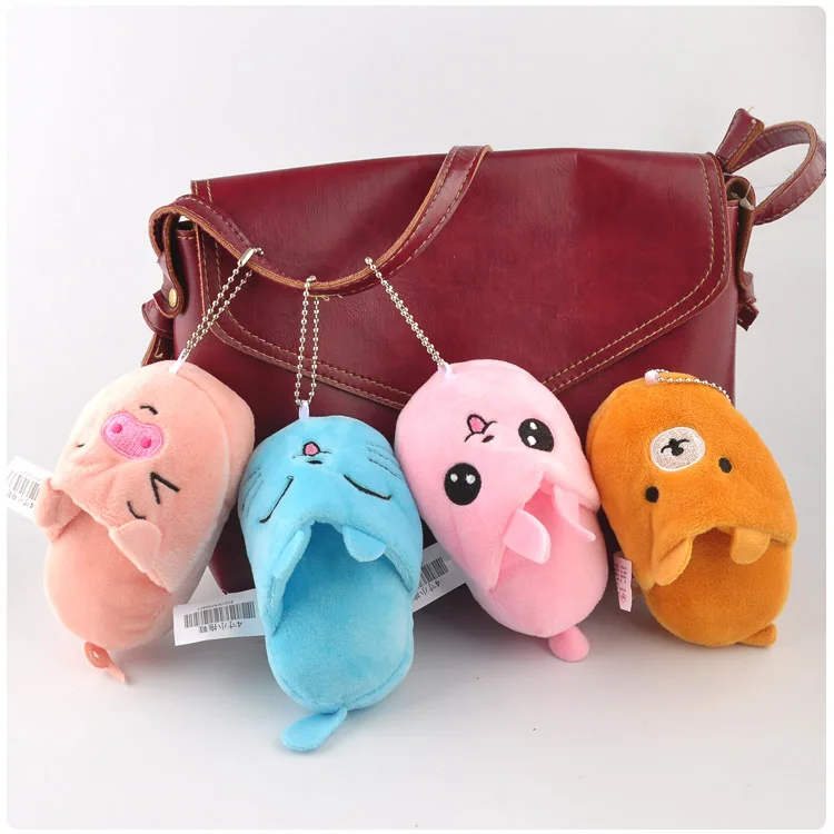 1pcs Cute minni flip flop plush pendant toy doll clamshell doll plush keychain 10cm color randomly prepare wj04