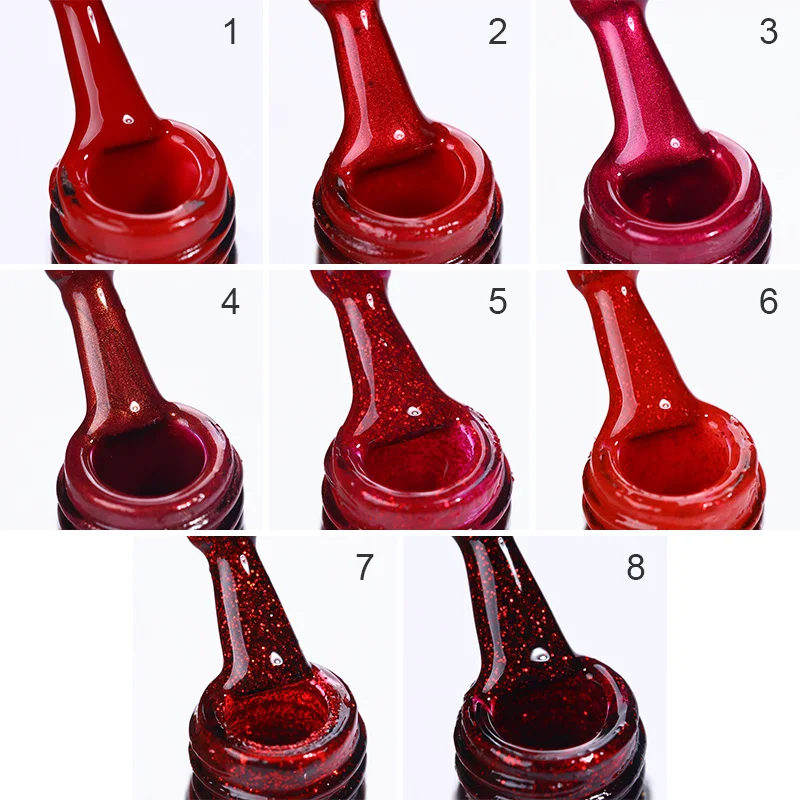 BORN PRETTY Red Sparkle лак для ногтей с блестками Блестящий отмачиваемый маникюр УФ гель 10