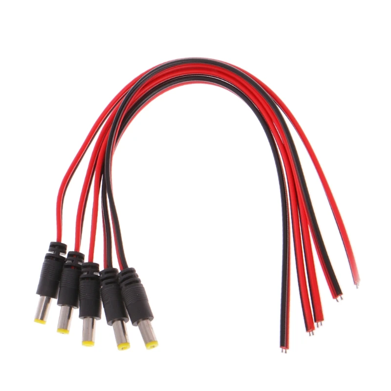 5 шт. 5x2 1 мм Штекерный разъем питания постоянного тока CCTV PSU Pigtail Cable Jack 12 В #20/19 Вт |