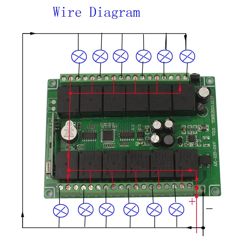 12CH 12V Remote Control Switch Relay Wireless Remote Switch 12 Channel Relay Module 12V 315MHz 433MHz Learn Code (3)