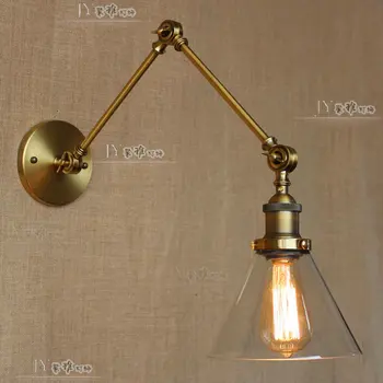 

Vintage Loft Industrial Adjustable Sconce Wall Lights for Bedroom Long Swing Arm Flexible Wall Lamp Black Lighting Fixtures E27
