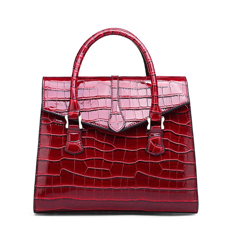 Новая женская сумка с каменным узором, модная, высококачественная, вместительная, повседневная, дикая, сумка через плечо - Цвет: Red