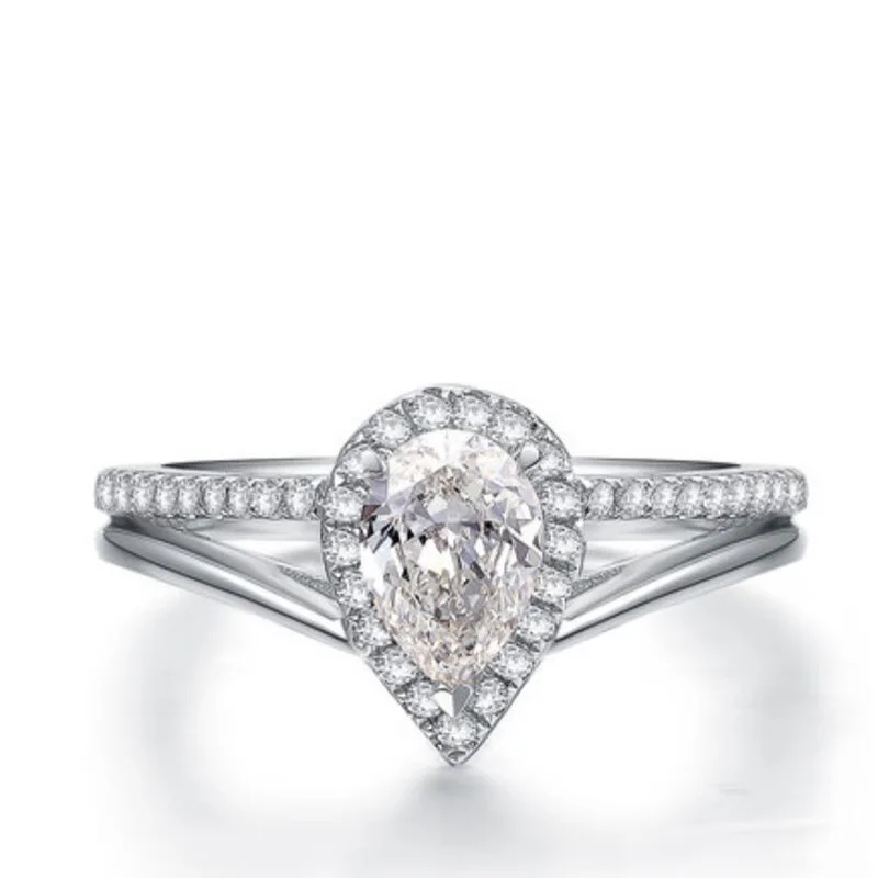 ANI 18K Белое Золото (AU750) свадебное кольцо роскошное 1 29 CT сертифицированное