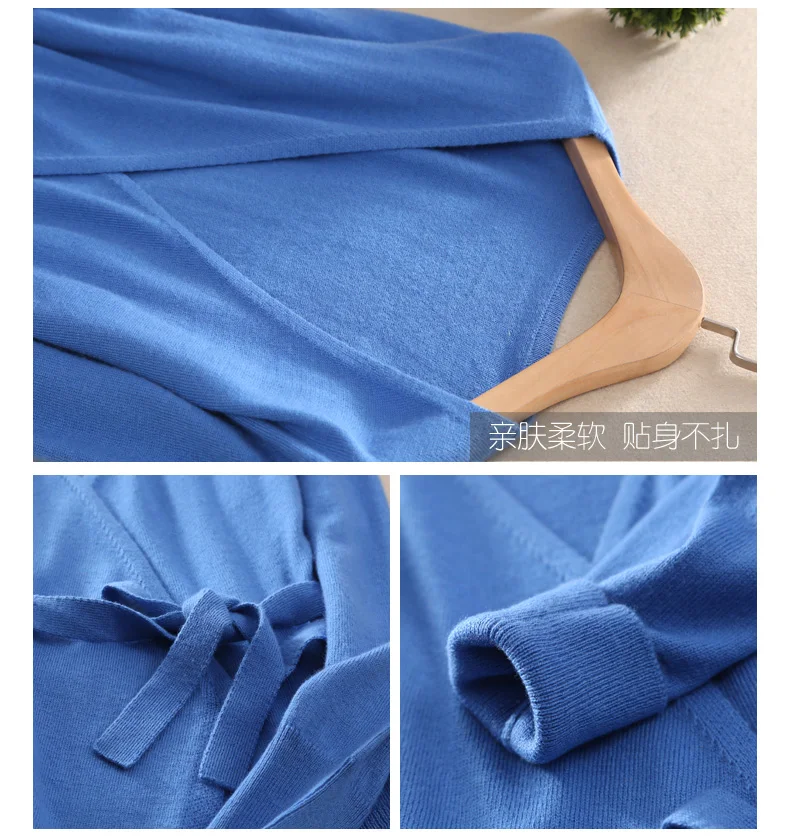 YUNSHUCLOSET Весна горячая распродажа женский кашемировый шерстяной кардиган v-образный вырез сплошной цвет короткий стиль кардиганы