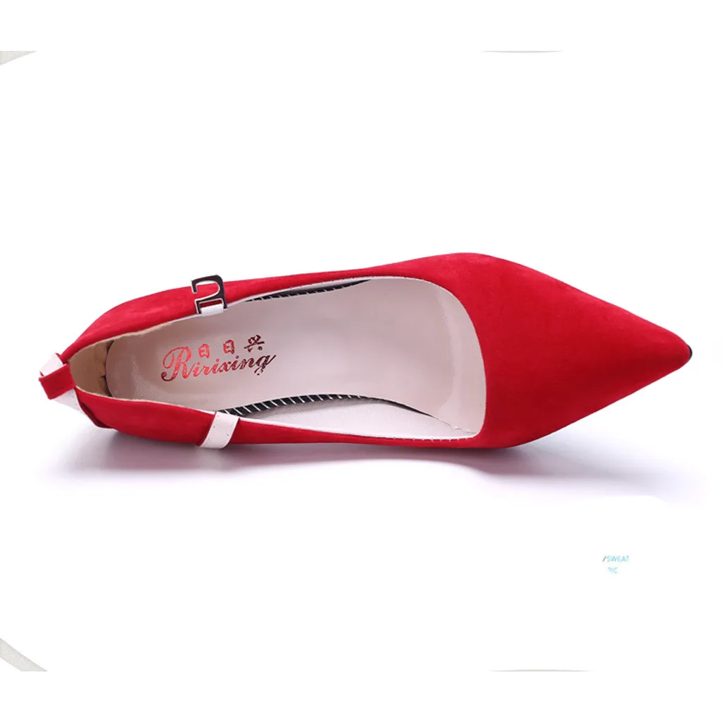 Croix Talon Noir Sangle Mode Femmes Chaussures Tête slip Doux D'été Pointu Sandales Non Sandalia rouge rose Sexy De Épais Feminina ITTCqw6