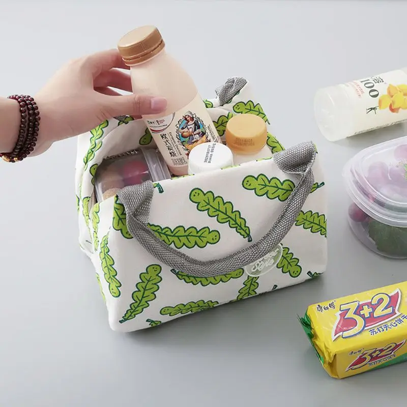 Термоизолированный Ланч-бокс Мультфильм Сумка-тоут Bento сумка ланч-контейнер для женщин мужской хлопчатобумажный + алюминиевая фольга