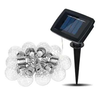 

4M LED Solar String Fairy Light LED Globe Festoon Bulb Warm White Fairy String Light For Outdoor Party Garden Decor
