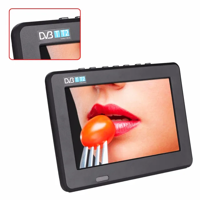 DVB-T-T2 16:9 Portable TFT-LED HD Digital Analog Color TV Television Player US Plug 7 Inches