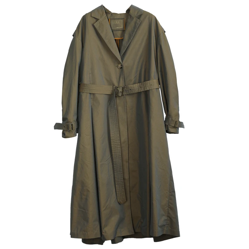 Женский плащ Тренч IRINAW118 FW оверсайз с длинным рукавом и поясом цвета хаки 2018|Плащи