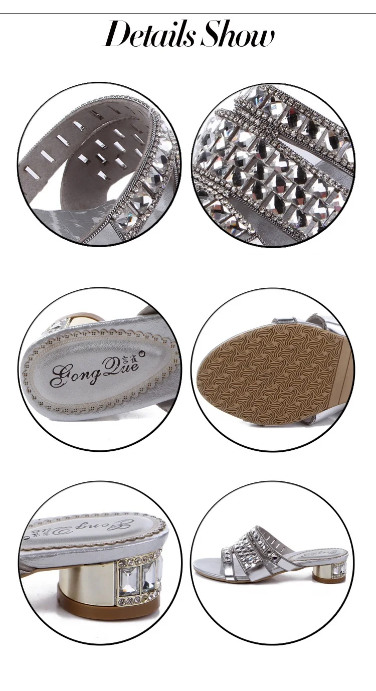 2015 Summer New Silver Diamond Roman Women Shoes Sheepskin Slipper Rhinestone Sandals High Quality4