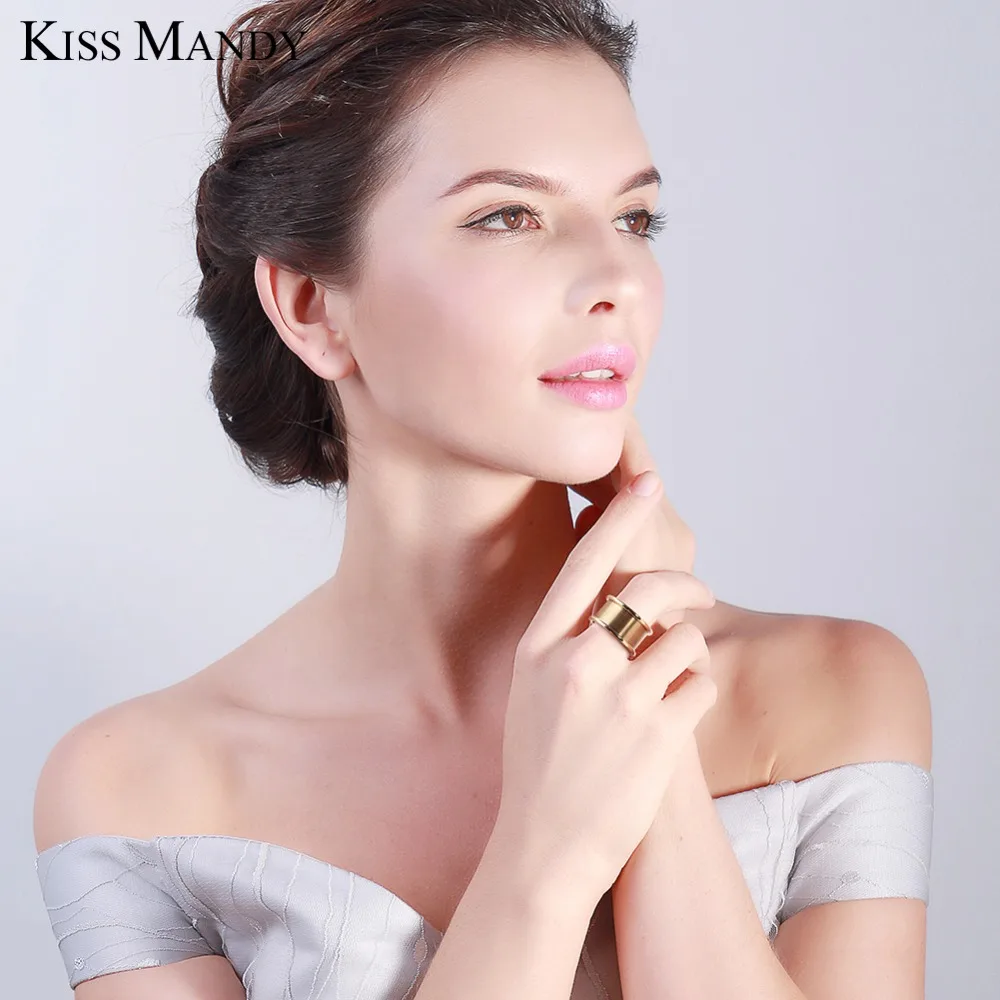 KISS MANDY, золотого цвета/серебряного цвета, 316L, нержавеющая сталь, мужские кольца на палец, свадебные женские ювелирные изделия, идеальная полировка FR70