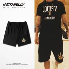 Nelly летние новые высококачественные лист конопли Дикие Спортивные Шорты повседневные Харадзюку студенческие пляжные хип хоп шорты мужские