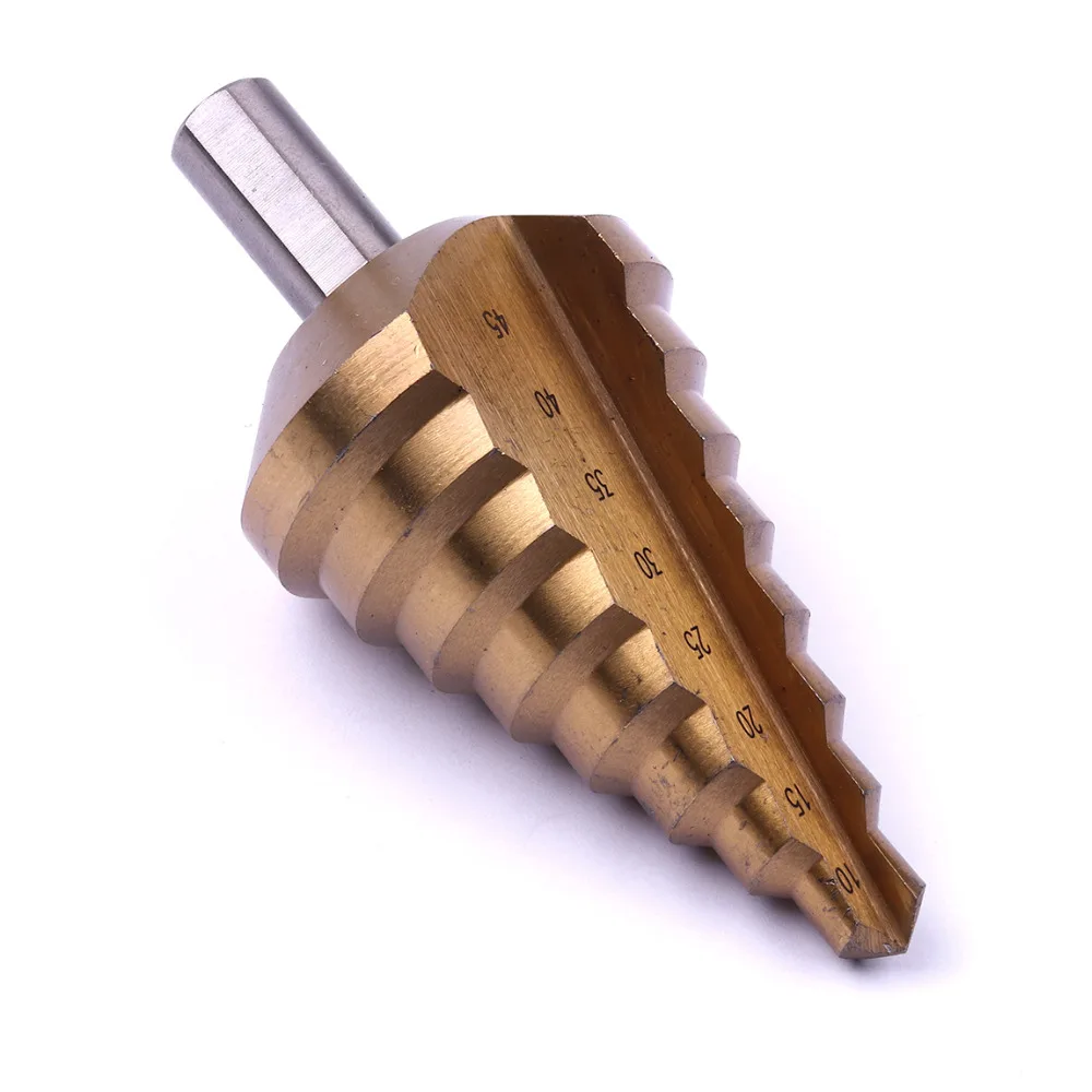Professional HSS Titanium Plated Straight Flute 10 to 45mm Step Drill