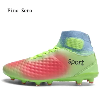 

Regular Version Of Football Shoes Gradient Breathable Vamp Short Spikes High Top Stretch Socks Shoes Children Training Shoes