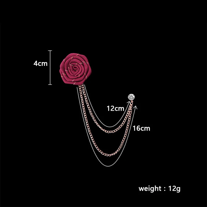 Розы цветок цепи костюм корсаж для смокинга нагрудные палочки брошь человек ручной работы ткань булавки Свадебные бутоньерки вечерние для мужчин подарок