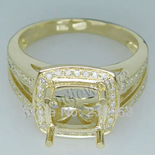 

Vintage Cushion 8mm 14kt Yellow Gold Setting Engagement Ring SR295