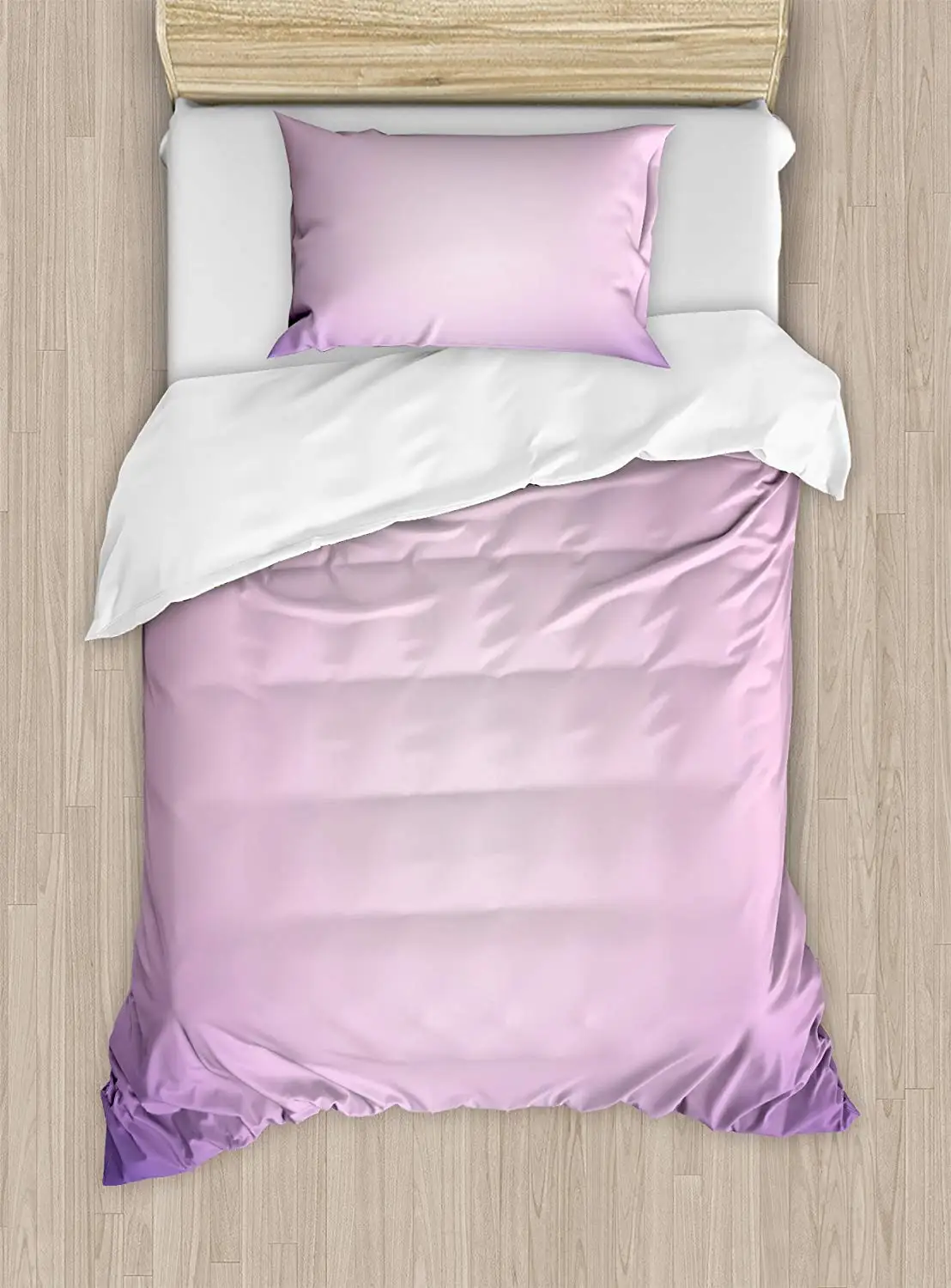 

Lavender Duvet Cover Set Twin Size Pink Purple Ombre Print Modern Pastel Color Gradient Design Digital Art Bedding Set Pale Pink