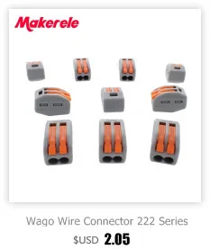 Makerele провода разъем 222 серии 10 шт. клетка Весна Универсальный Быстрый проводки проводники клеммный блок Китай