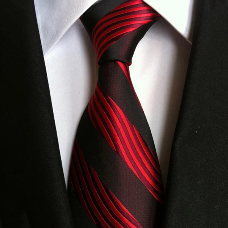 DQT Tejido Cuadros Tartán Azul Marino Blanco Rojo Clásica para Hombre Corbata Pañuelo Conjunto