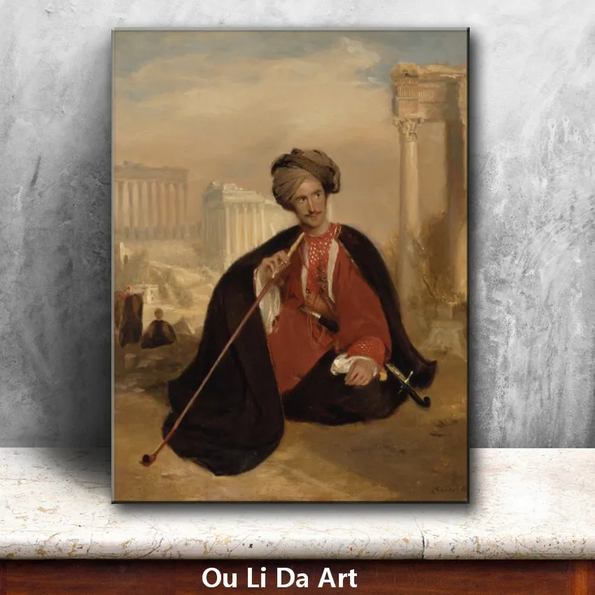 classical court figures Arab man portrait oil painting canvas printing classical court figures Arab man portrait oil painting canvas printing