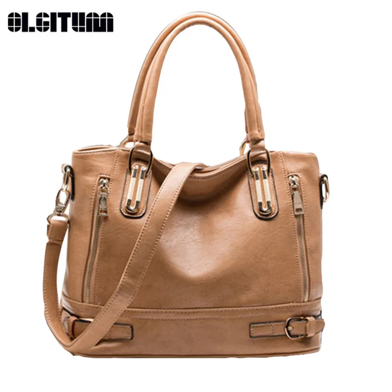 

OLGITUM Hot sale 2017 Fashion Women female Retro Vintage Messenger Bag Pu Leather Handbags ladies Shoulder bags tote Bag HB126