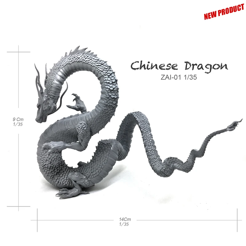 Миниатюрная модель 1/35 смолы Loong китайский дракон 90 мм Dragon Ball фигурка комплект ZAI