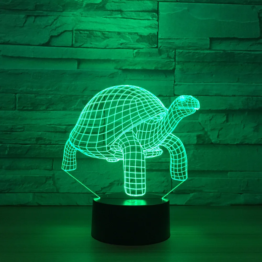 Turtle LED creative night light acrylic 3D 7 color table lamp 1212in