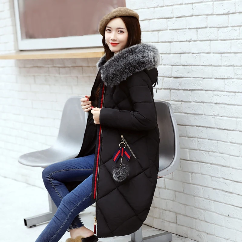 Chaud rose Femmes ardoisé Hiver Rembourré 2017 Green Grande Coton Manteau Femme D'hiver Phalinovic Fourrure Poches Long Veste Parkas Noir army Outwear tpRSqTXx