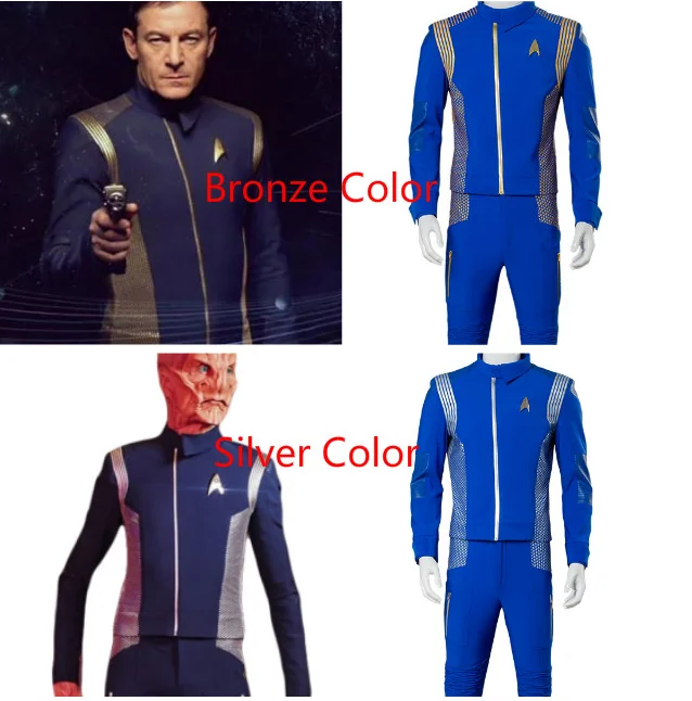 

Star Cosplay Costume Trek Discovery Uniform Captain Suit Lt. Saru Outfit Adult Halloween Carnival Costume Men Two Version