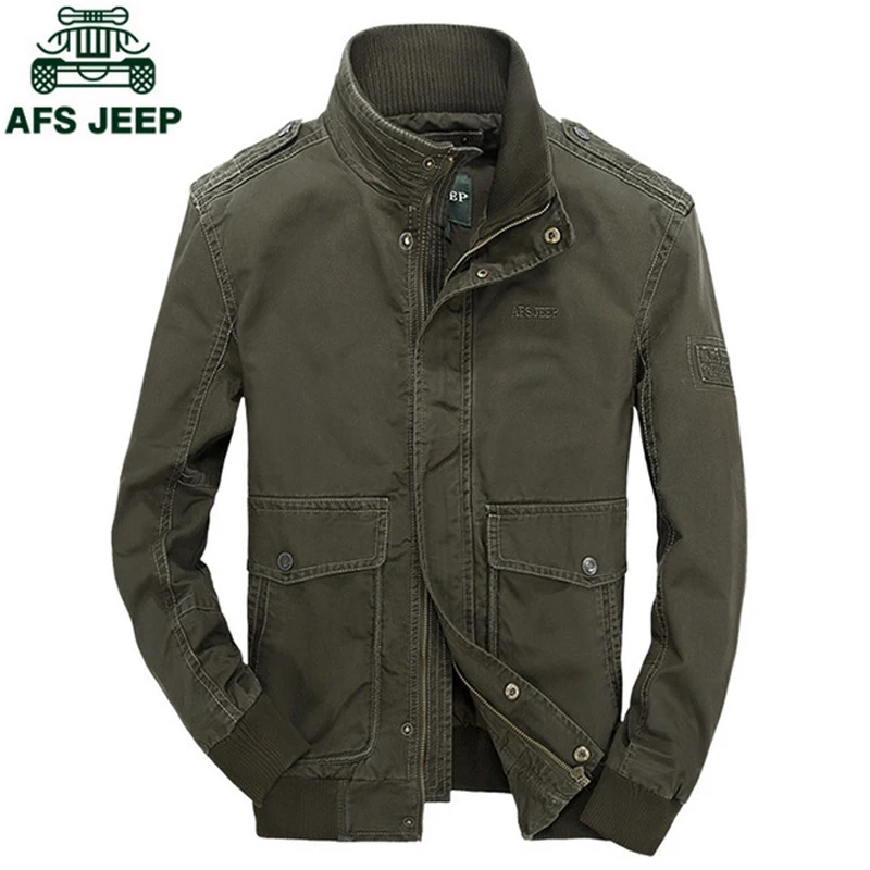 AFS JEEP Men Bomber Jacket 2018 Cotton Winter Jacket Men Casual Slim Fit Military Jackets Coats