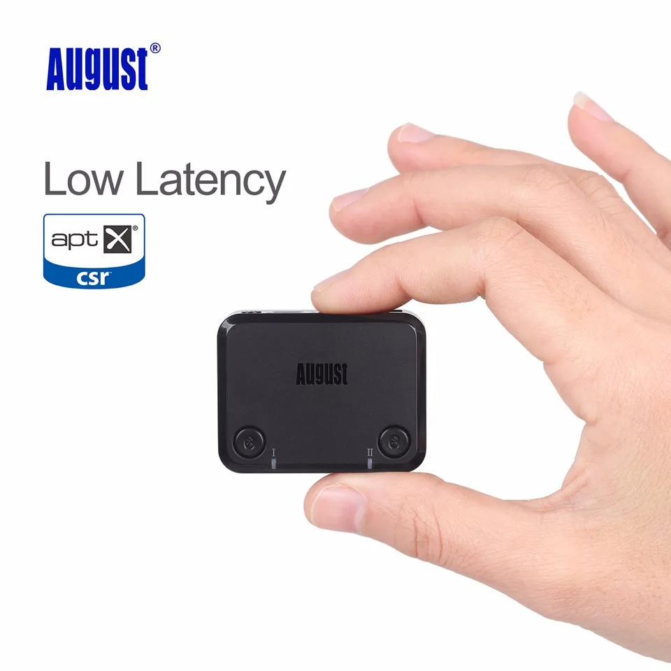 Bluetooth-трансмиттер August MR270 с технологией aptX Low Latency с 3.5 мм, оптическим и композитным аудиовыходами в комплекте с оптическим кабелем