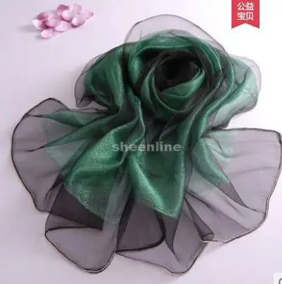 31 цвет нежный двухслойный натуральный шелк блестящая нить бриллианты шаль пашмины длинный шарф светло-весенне-осенняя модная накидка - Цвет: B17 green