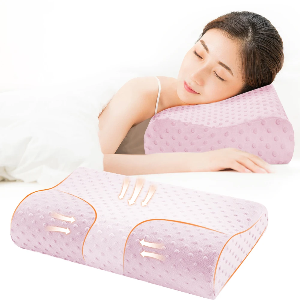 Memory Foam подушка бамбуковая Подушка для спины шеи поддержка шейного здоровья медленный отскок мягкие постельные принадлежности подушки массажер