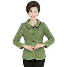 Женское элегантное пальто с отложным воротником, однобортные куртки, Женская осенне-зимняя базовая одежда, зеленое красное пальто из смешанной шерсти, верхняя одежда для мамы