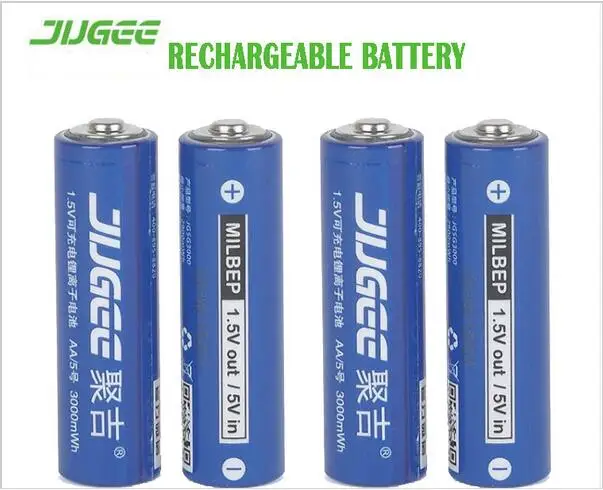 

JUGEE NEW ARRIVAL 4pcs 1.5v lithium li-ion 3000mwh battery rechargeable batteries used to camera toys ets.