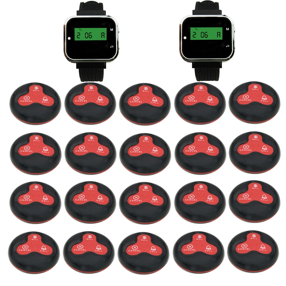 JINGLE BELLS waterproof calling systems 20 call buttons+2 watch pager