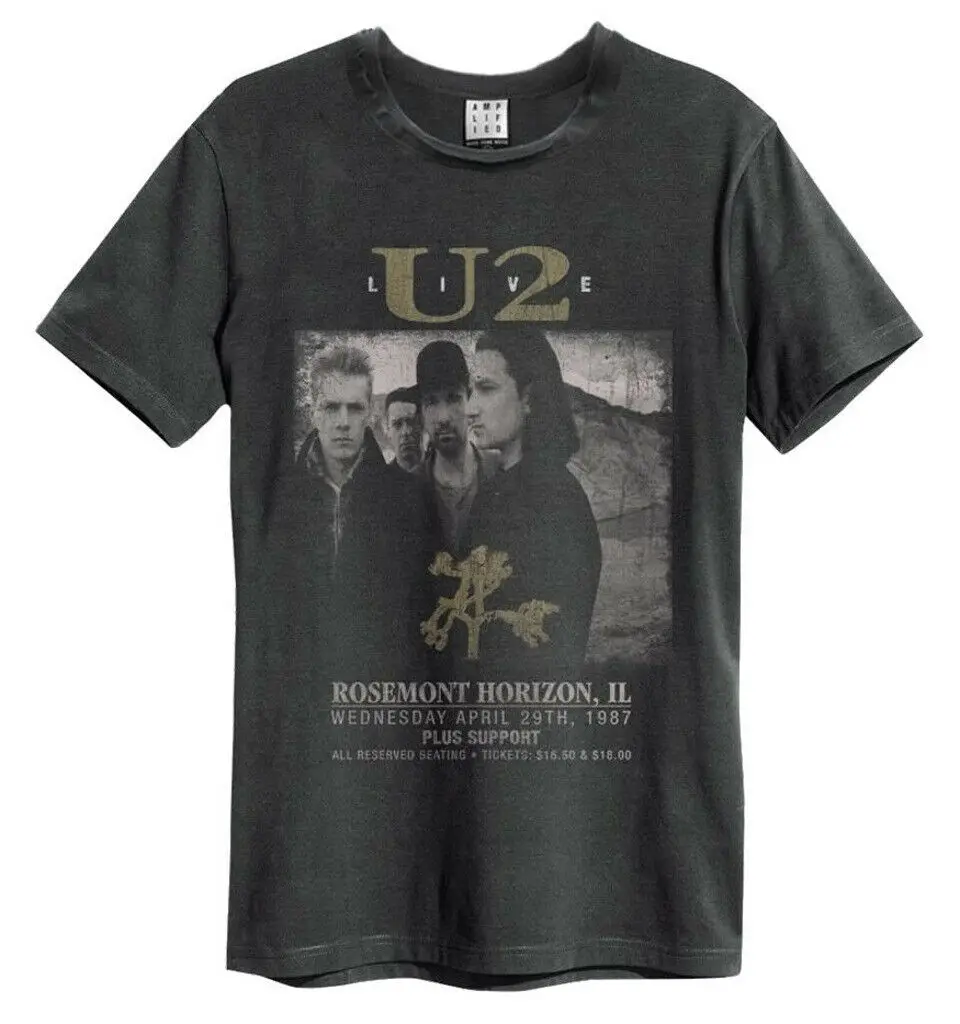

U2 'Live' (Charcoal) T-Shirt - Amplified Clothing - NEW & OFFICIAL!