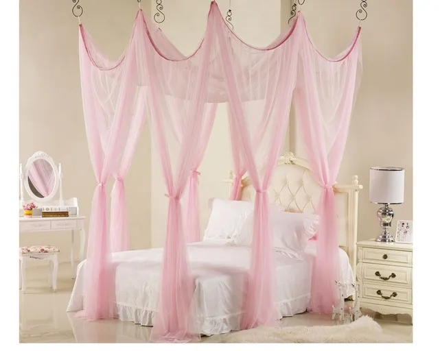 New,Six Corner Point Bug Insect Mosquito Net,Large Bed Canopy,Multiple color choices,Elegant and romantic wedding nets, lace net