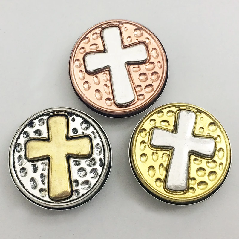 

MF6535 cross gold Metal Snap button fit 18mm 20mm snaps Jewelry