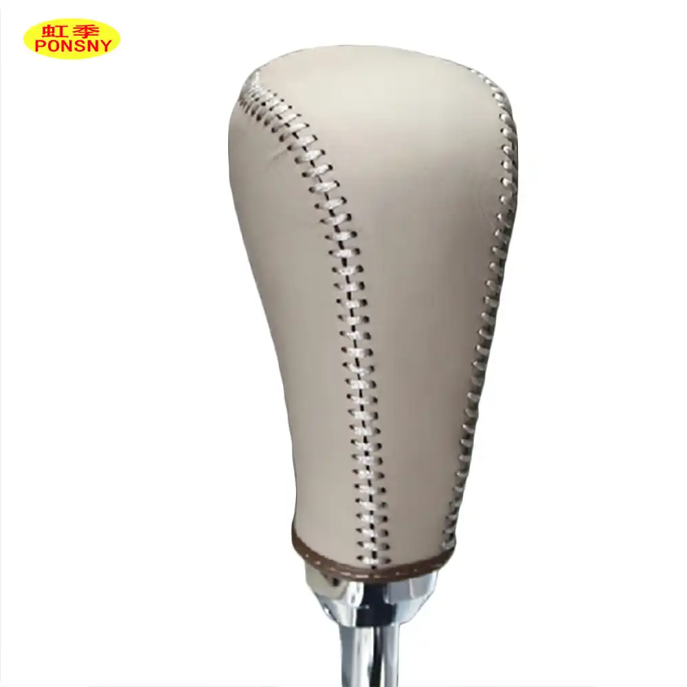 PONSNY Car Steering/Gear/Handbrake Genuine Leather Covers Case for Ford