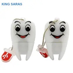 KING SARAS мультфильм 2 Модель зуб usb 2,0 usb флэш-накопитель 4 ГБ 8 ГБ 16 ГБ 32 ГБ 64 Гб флешки, usb флеш-карта