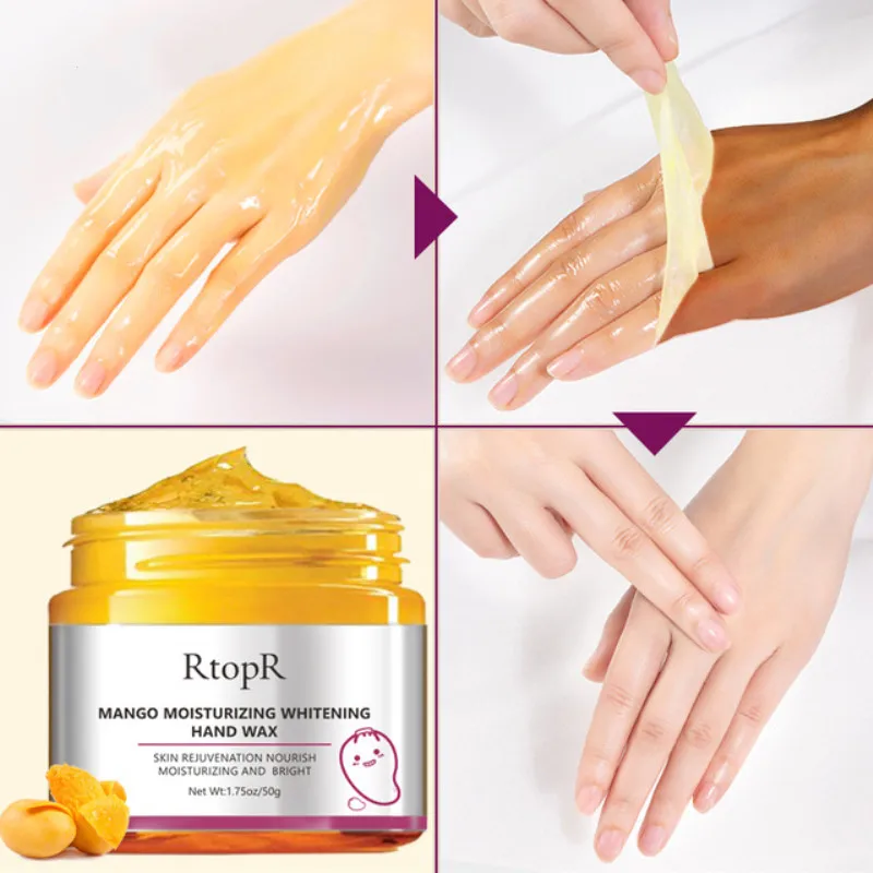 

50g Whitening Skin Hand Mask Mango Moisturizing Hand Wax Repair Exfoliating Calluses Film Anti-Aging Hand Skin Cream TSLM1