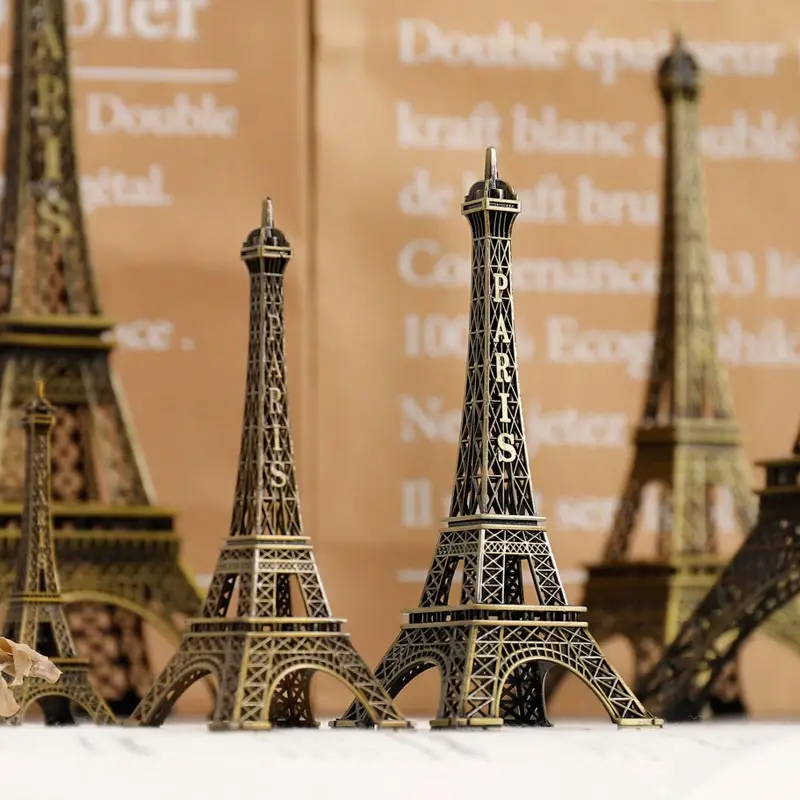 Strongwell European Crafts Paris Tower Model Small Gift Building Office Decoration Home Wrought Iron Ornaments Retro Ornaments